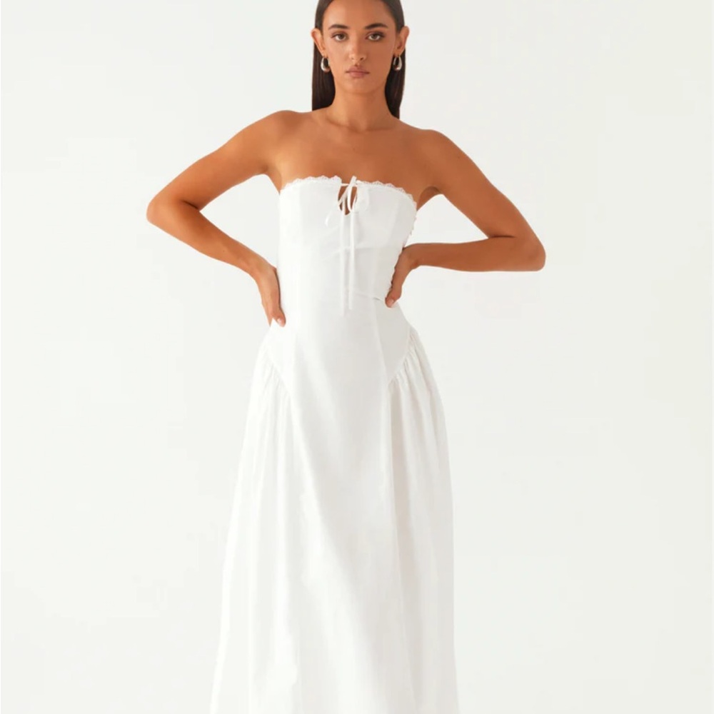 Peppermayo Strapless White Dress